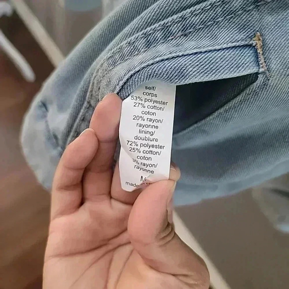 Maurices Denim Jean Jacket Medium Plaid Flannel Lined Pockets Warm Cozy - Picture 4 of 4